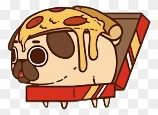 Cute Kawaii Pug Chibi Food Pizzafreetoedit - Kawaii Pugs Clipart
