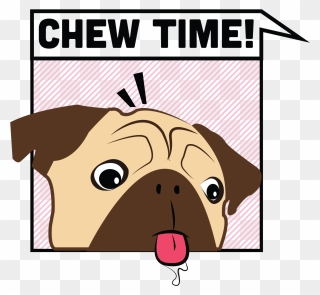 Pawprint Clipart Pug - Chew Time - Png Download