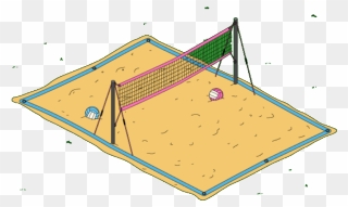 Sand Volleyball Court Clipart - Beach Volleyball Court Drawing - Png Download