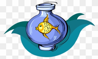Fishbowl Clipart Goldfish Bowl - Goldfish Bowl Cartoon Png Transparent Png