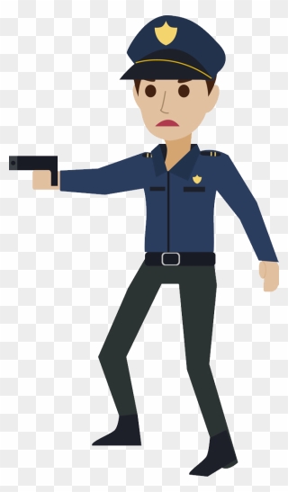 Policeman Png - Police Officer With Gun Cartoon Clipart