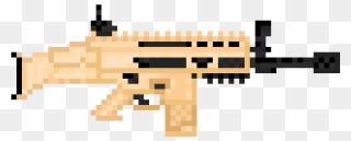Bullet Drawing Scar - Pixelated Gun Png Clipart