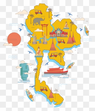 Thailand Map Vector Png Clipart