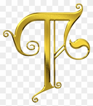 T Fancy Letters Gold Letters Letter T Initials - Fancy Letter T Font Clipart