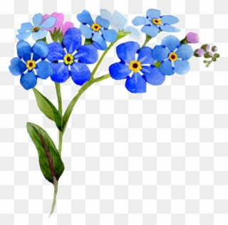 #flower #corner #interesting #nature - Blue Floral Frame Png Clipart