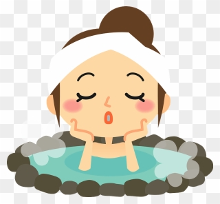 Woman Bathing Hot Springs Clipart - Clip Art - Png Download