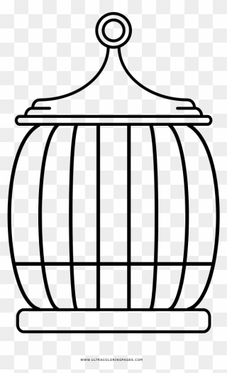 Bird Cage Coloring Page Clipart