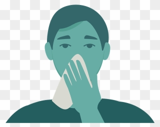 Man Sneezing With Tissue Clipart - Illustration - Png Download