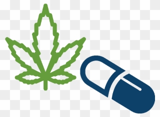 Cannabis Black And White Flat Icon Clipart
