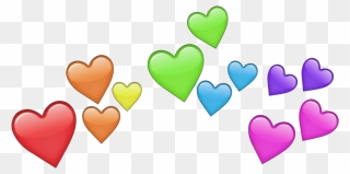 #hearts #overlay #crown #edits #rainbow #neon #glow - Emoji Clipart