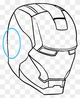 How To Draw Iron Man"s Mask - Drawing Of Iron Man Head Clipart