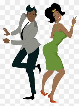 1960s 1950s Dance Twist - African American Couple Dancing Clipart - Png Download