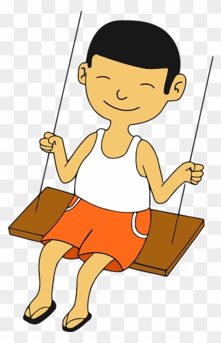 Boy On Swing Clipart - Boy Swinging Clipart - Png Download
