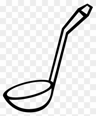 Vector Illustration Of Kitchen Kitchenware Soup Ladle - Serving Spoon Clipart Black And White - Png Download