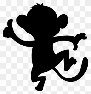 Monkey Silhouette Monkey Silhouette Monkey Silhouette - Silhouette Monkey Clipart Black And White - Png Download