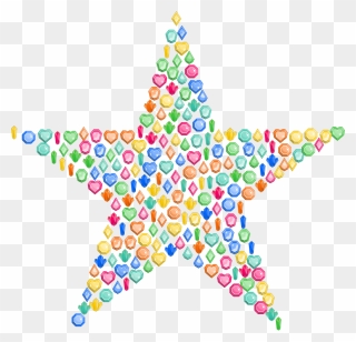 Colorful Gems Star - Jewellery Clipart