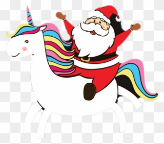 Santa On Unicorn Png Photos - Santa Unicorn Clipart