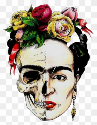 Colorful Frida Kahlo Fridakahlo Beautiful Mexicanskull - Frida Kahlo Clipart