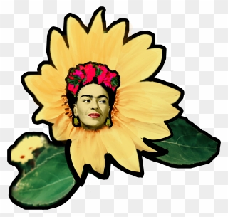 #frida #fridakahlo #sunflower #portrait #face #sunshine - Sunflower Clipart