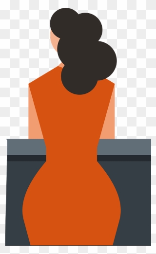 Woman On The Roof Clipart - Silhouette - Png Download