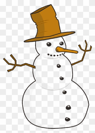 Winter, Christmas, Snowman, Snow, Xmas, Cold - Transparent Snowman Clipart Black And White - Png Download