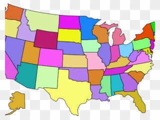 Blank Colored Us Map Clipart