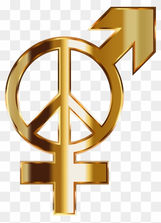 Gold Gender Peace No Background - Gold Gender Symbols Transparent Background Clipart