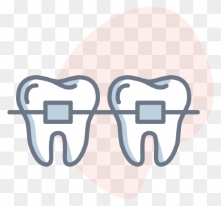 Transparent Teeth With Braces Clipart - Dental Braces Icon - Png Download