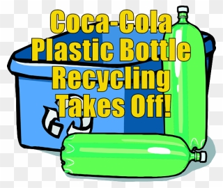 Coca Cola Plastic Bottle - Cartoon Recycling Bin Clipart