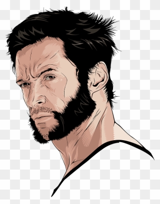 Hugh Jackman As Wolverine Clipart - Hugh Jackman Wolverine Drawing - Png Download
