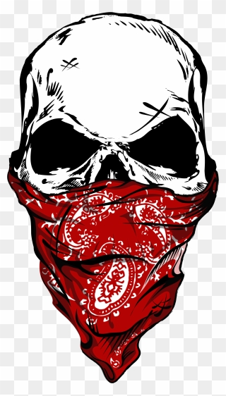 Skull With Red Bandana Clipart