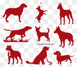 Dogs Silhouettes Clip Art - Png Download