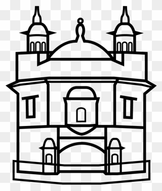 Easy Golden Temple Drawing Clipart