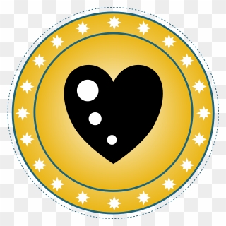 Yellow Heart Badge Vector Graphics - Circle Dragon Png Logo Clipart
