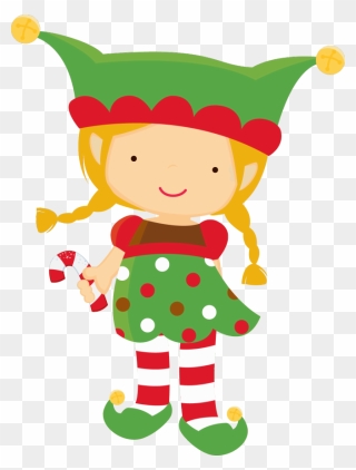 Girl Christmas Elf Clipart - Png Download