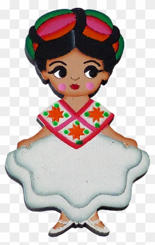 Huasteca Traditional Dress Magnet - Huasteca Dibujo Clipart