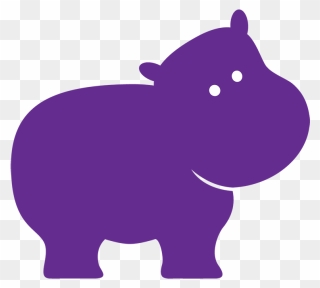 Pinatas Hippo Purple Party Supplies Piñatas - Hippo Silhouette Clip Art - Png Download