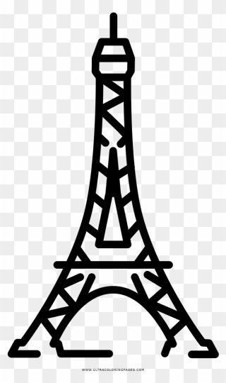 Eiffel Tower Coloring Page - Eiffel Tower Icon Transparent Clipart