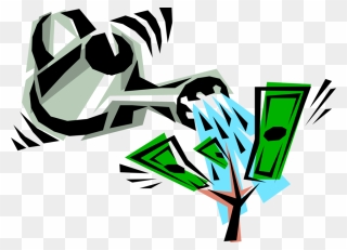 Vector Illustration Of Water Can Watering Money Tree - Money Tree Clip Art - Png Download