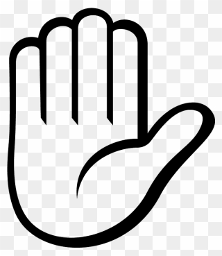 Raised Hand Emoji Clipart - Hand Emoji Black And White - Png Download