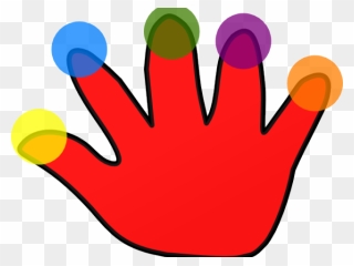 Transparent Red Handprint Png - Hand With 5 Fingers Clipart