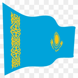 Kazakhstan Wavy Flag Clipart - Kazakhstan Flag - Png Download