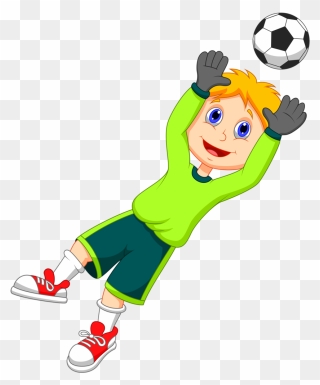Cartoon Football Goalkeeper Player Clipart