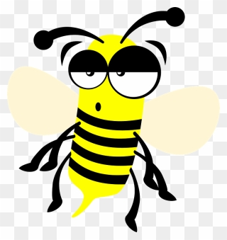 Bored Bee Clipart - Honeybee - Png Download