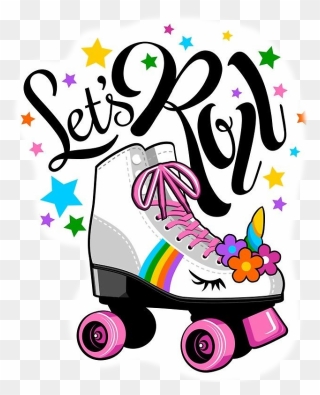 #girly #cute #sticker #pink #tumblr #beach #vibes #cute - Let's Roll Roller Skate Clipart