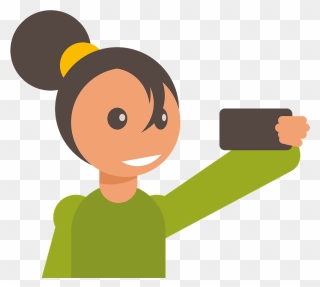 Selfie Girl Clipart - Selfie Çeken Insan Animasyon - Png Download