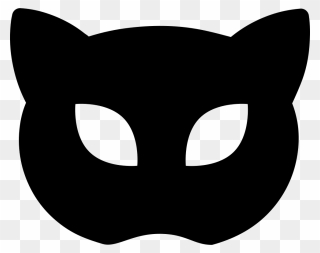 Carnival Mask Silhouette Like Cat Face - Cat Mask Silhouette Clipart