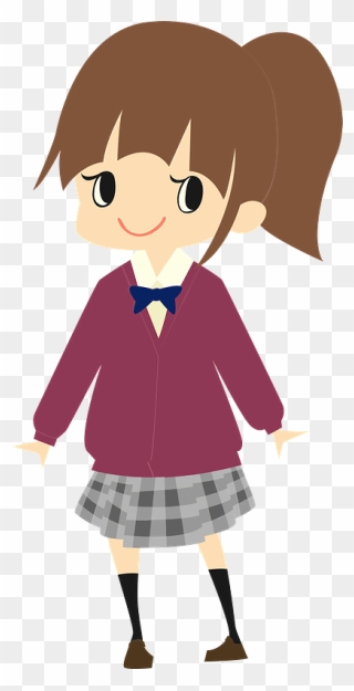 Schoolgirl Uniform Clipart - Clip Art - Png Download