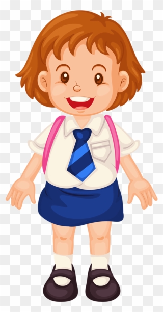 Escola & Formatura Animation Schools, School Days, - Girl Wearing School Uniform Cartoon Clipart