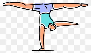 Clip Art Gymnastics Vector Graphics Illustration Balance - Gymnastics Cartoon Balance - Png Download